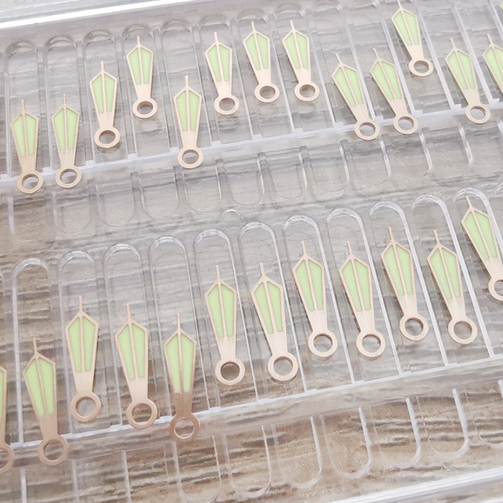 Rose Golden Trim C3 Green Luminous Watch Hands Set For SKX/SBBN NH35A/NH36