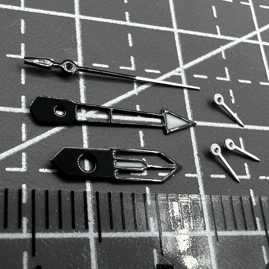 13mm Green Lume White+Black Trim Watch Hands Set for PE90 Movement