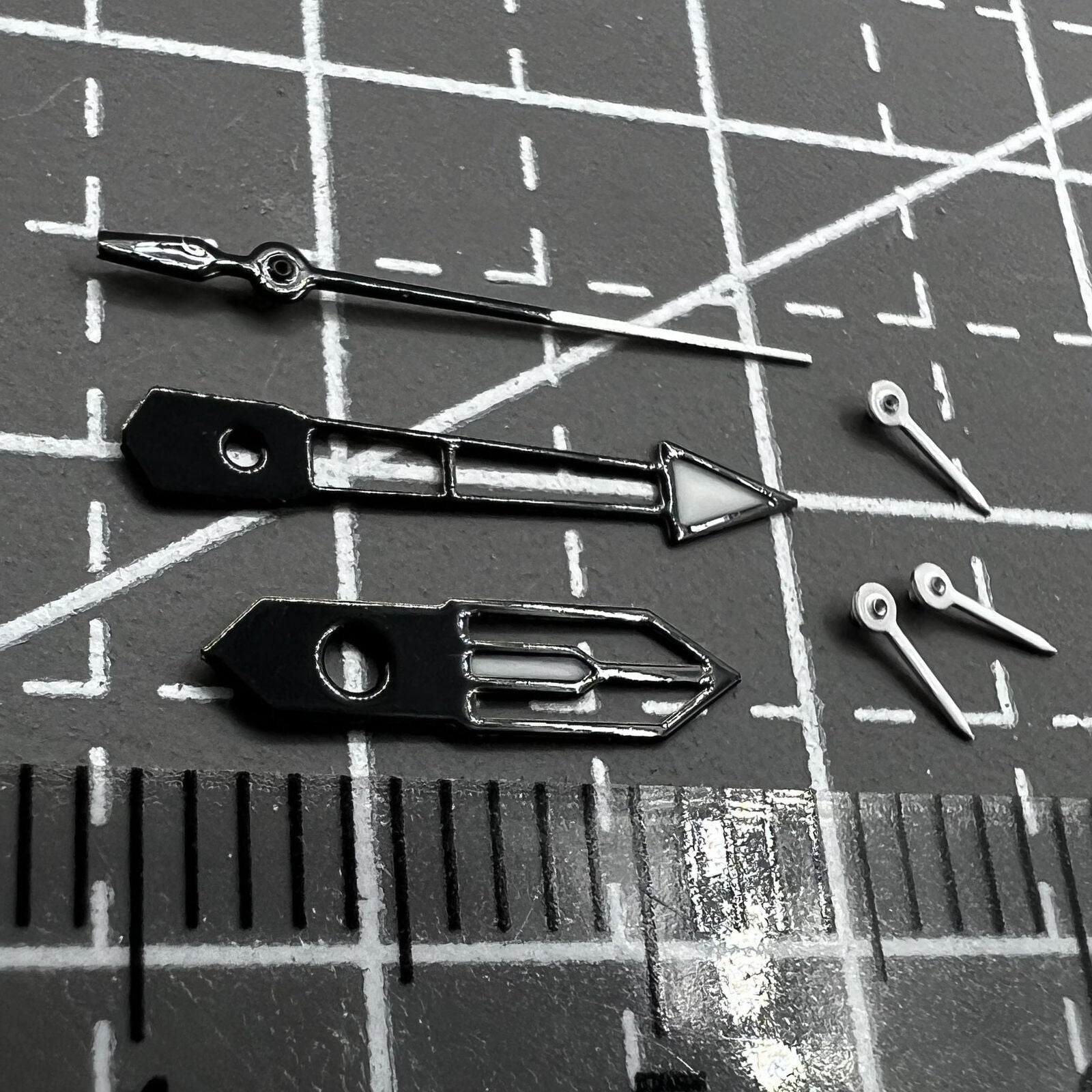 13mm Green Lume White+Black Trim Watch Hands Set for PE90 Movement