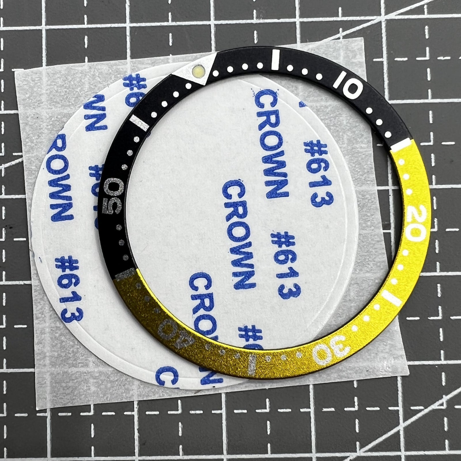 38mm Yellow-Black SUB Aluminium Alloy Watch Bezel Insert for SK007