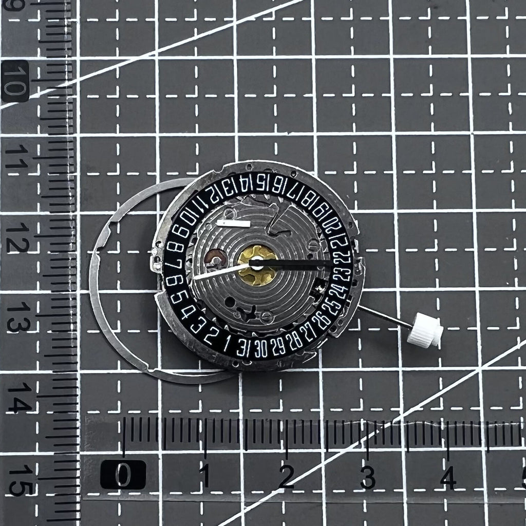 Swiss ISA 8171A Quartz Movement Black Disk 4 Hands Date At 6
