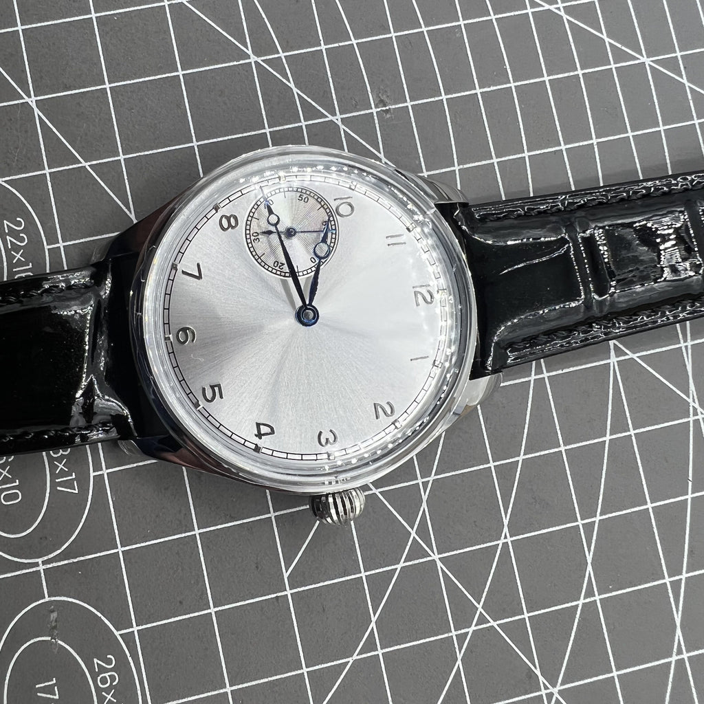 42mm Men Watch Manual Chain Up Seagull ST3600 Mechanical Movement White Dial