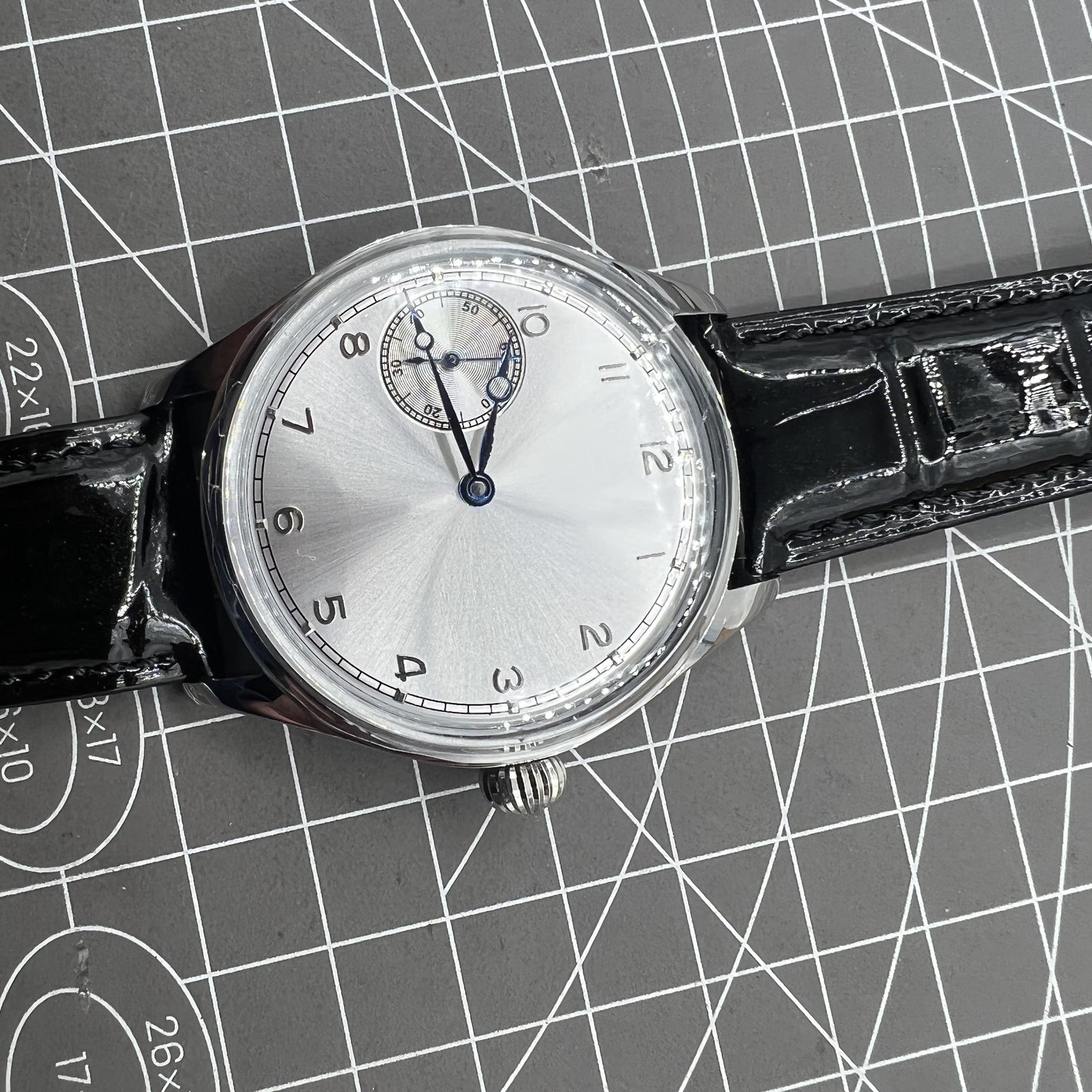 42mm Men Watch Manual Chain Up Seagull ST3600 Mechanical Movement White Dial