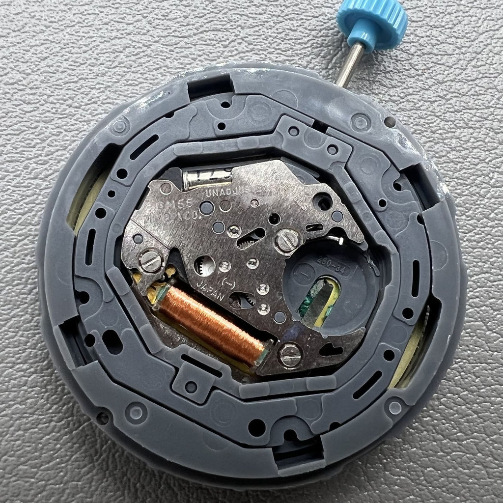Ultrathin Japan Miyota 6M55 Quartz Watch Movement Yellow Disk 3 Hands