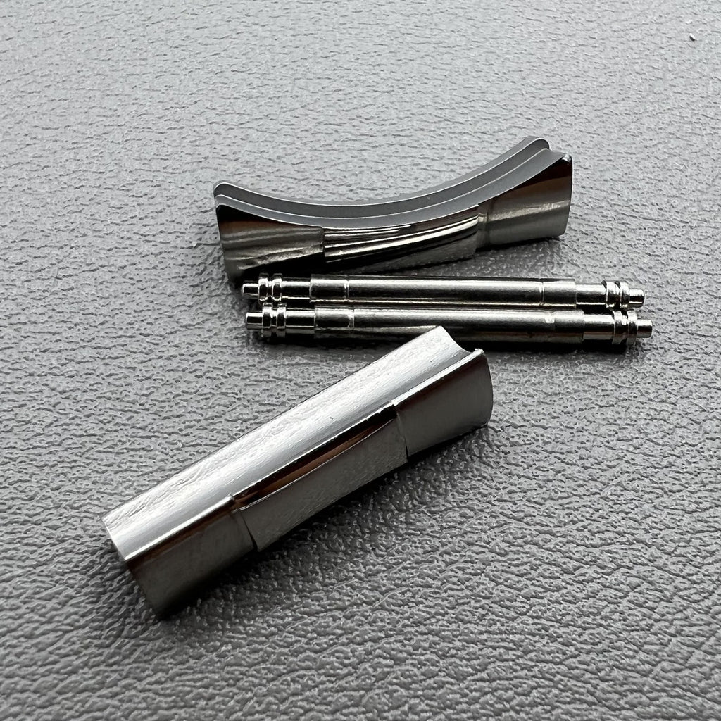 21mm Silver Curved End Link Connections for Daytona Watch Band Bracelet Width