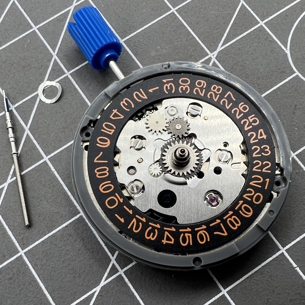 Seiko NH34 Automatic Mechanical GMT Movement Hacking Seconds Orange Font