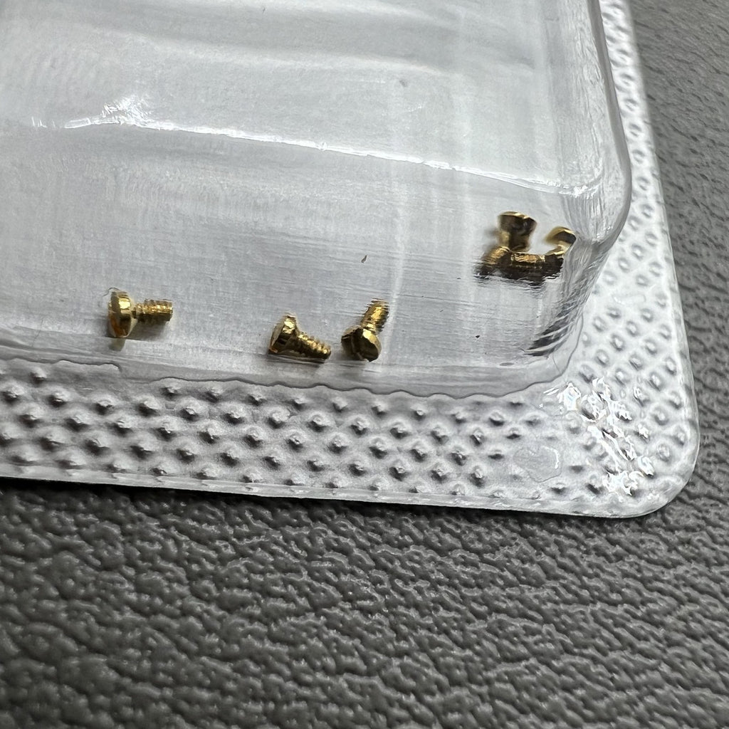 2 Sets 0.9 Back Cover Case Golden Screws for La Grande Classique De Longines L4