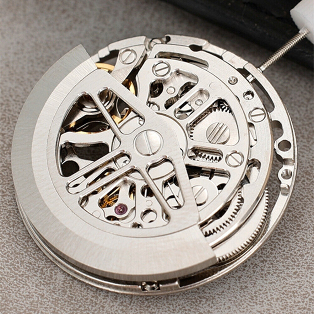 Asian HZ75DOA Silver Hollow Bare Balance Wheel Automatic Mechanical Movement