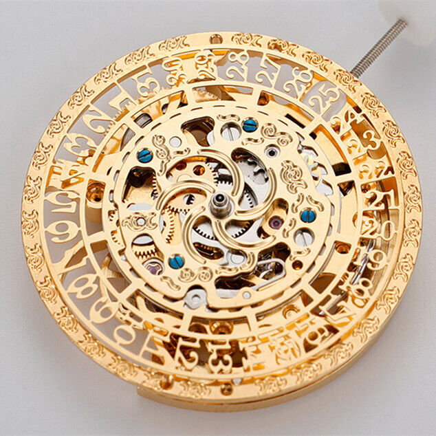 China Made HZ27AOB Golden Hollow Calendar Automatic Mechanical Movement
