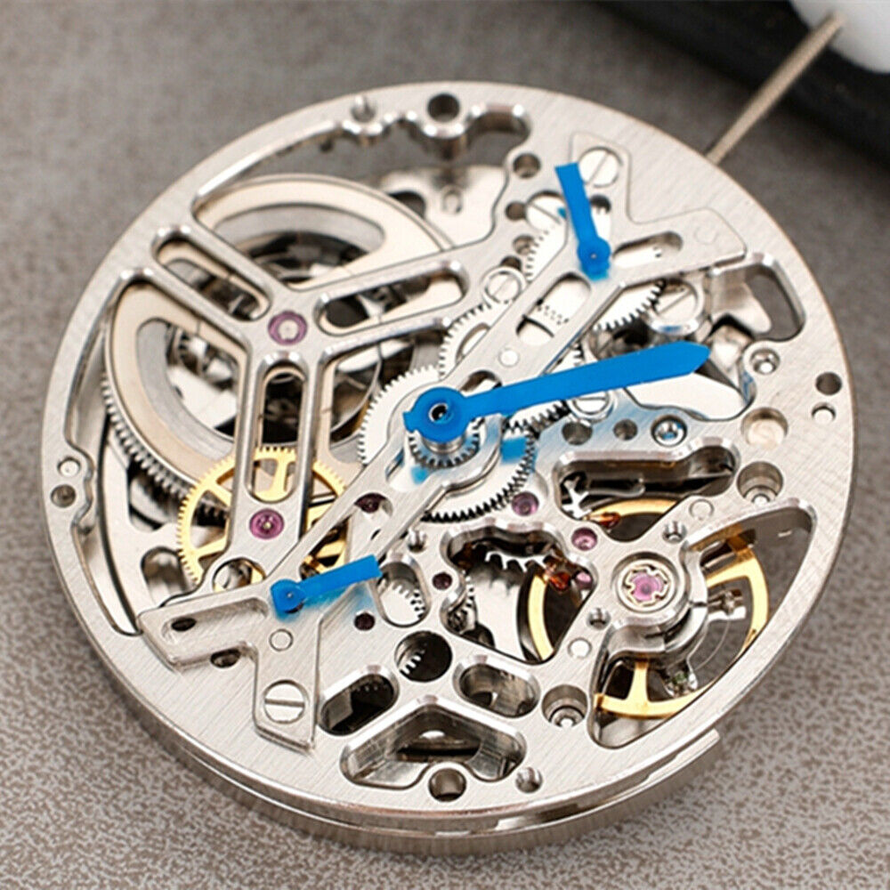 Asian HZ7590A Silver Hollow Bare Balance Wheel Automatic Mechanical Movement