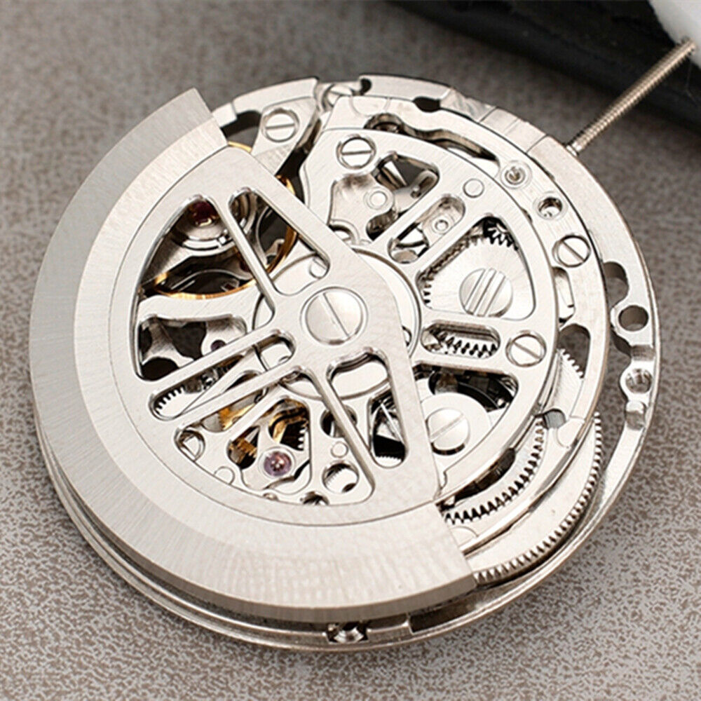 Asian HZ7590A Silver Hollow Bare Balance Wheel Automatic Mechanical Movement