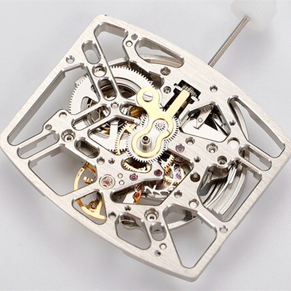 HZ2788A Silver Hollow Rectangle Bare Balance Wheel Automatic Mechanical Movement