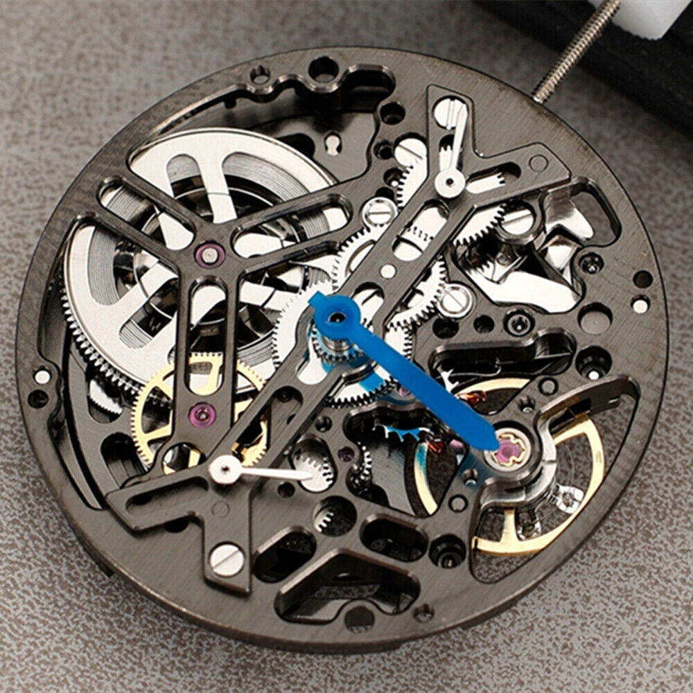 Asian HZ7590D Black Hollow Bare Balance Wheel Automatic Mechanical Movement