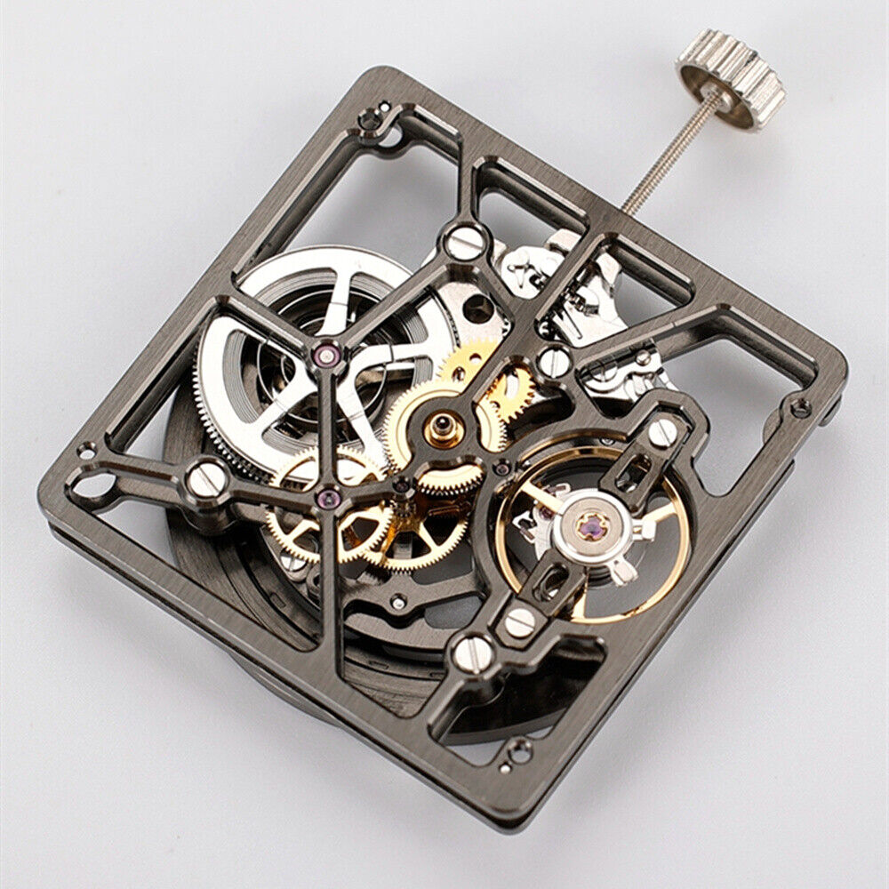 China Made 1B00D Black Hollow Bare Balance Wheel Automatic Mechanical Movement