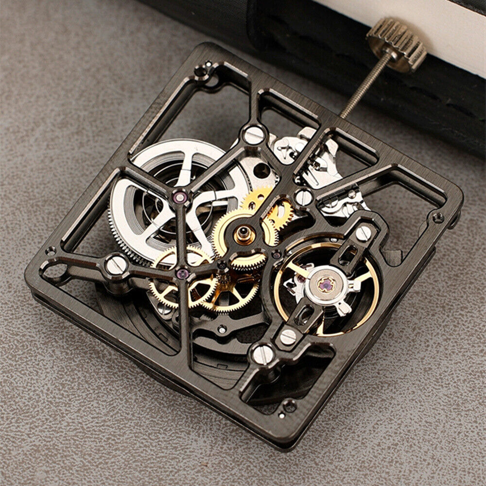 China Made 1B00D Black Hollow Bare Balance Wheel Automatic Mechanical Movement