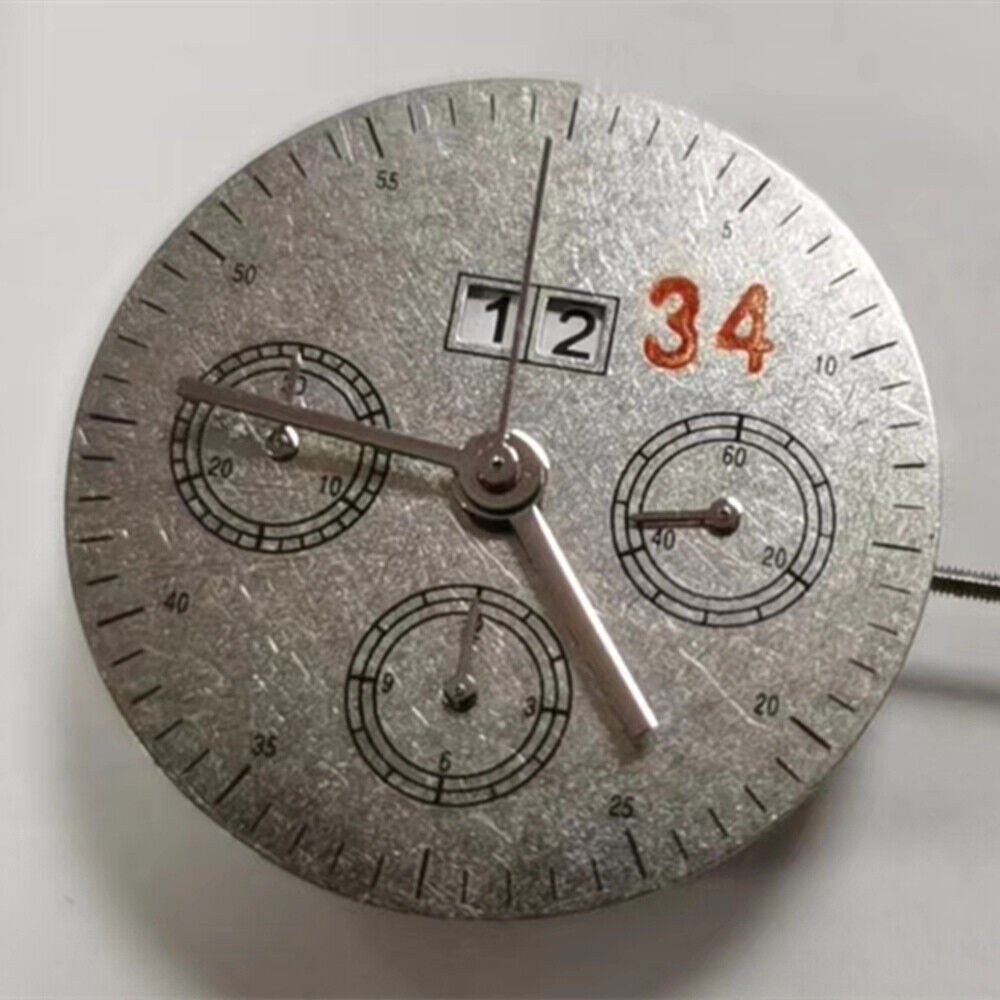 China Made Dandong 7750 Chronograph Movement 3 Hands Small Second @3@6@9 Date@12