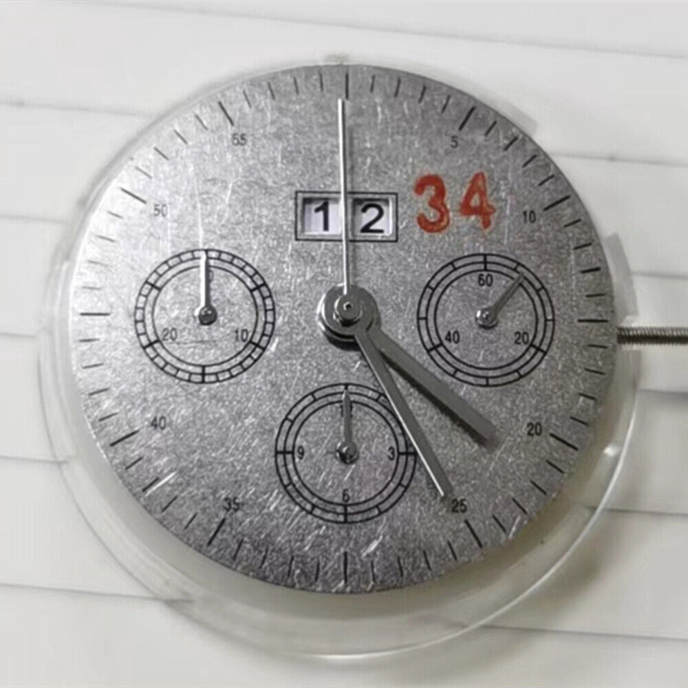 China Made Dandong 7750 Chronograph Movement 3 Hands Small Second @3@6@9 Date@12