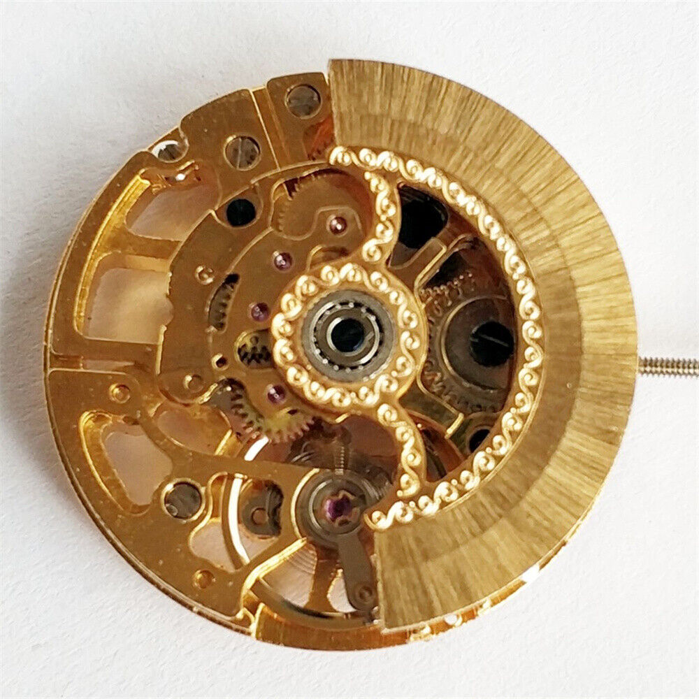 China Made Hollow Golden Automatic Mechanical Movement for Watch Repair Practice