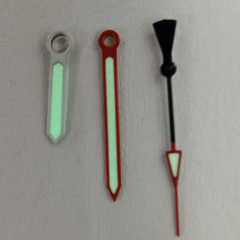 Red/silver Trim Green Luminous Watch Hands for Movement NH36 NH35 7S26 Movement