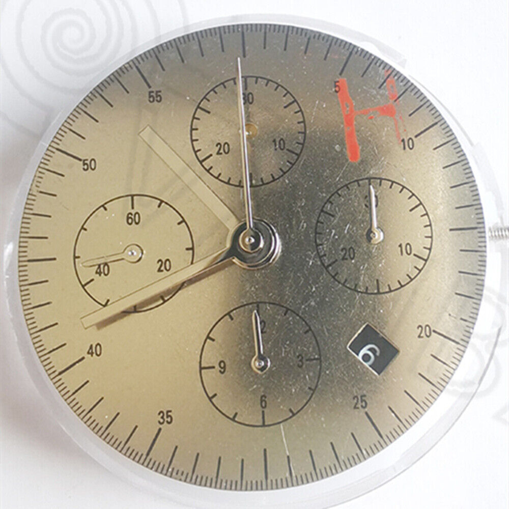 China Made 7750 Mechanical Movement Small Second@9 Black Single Calendar At 4.5