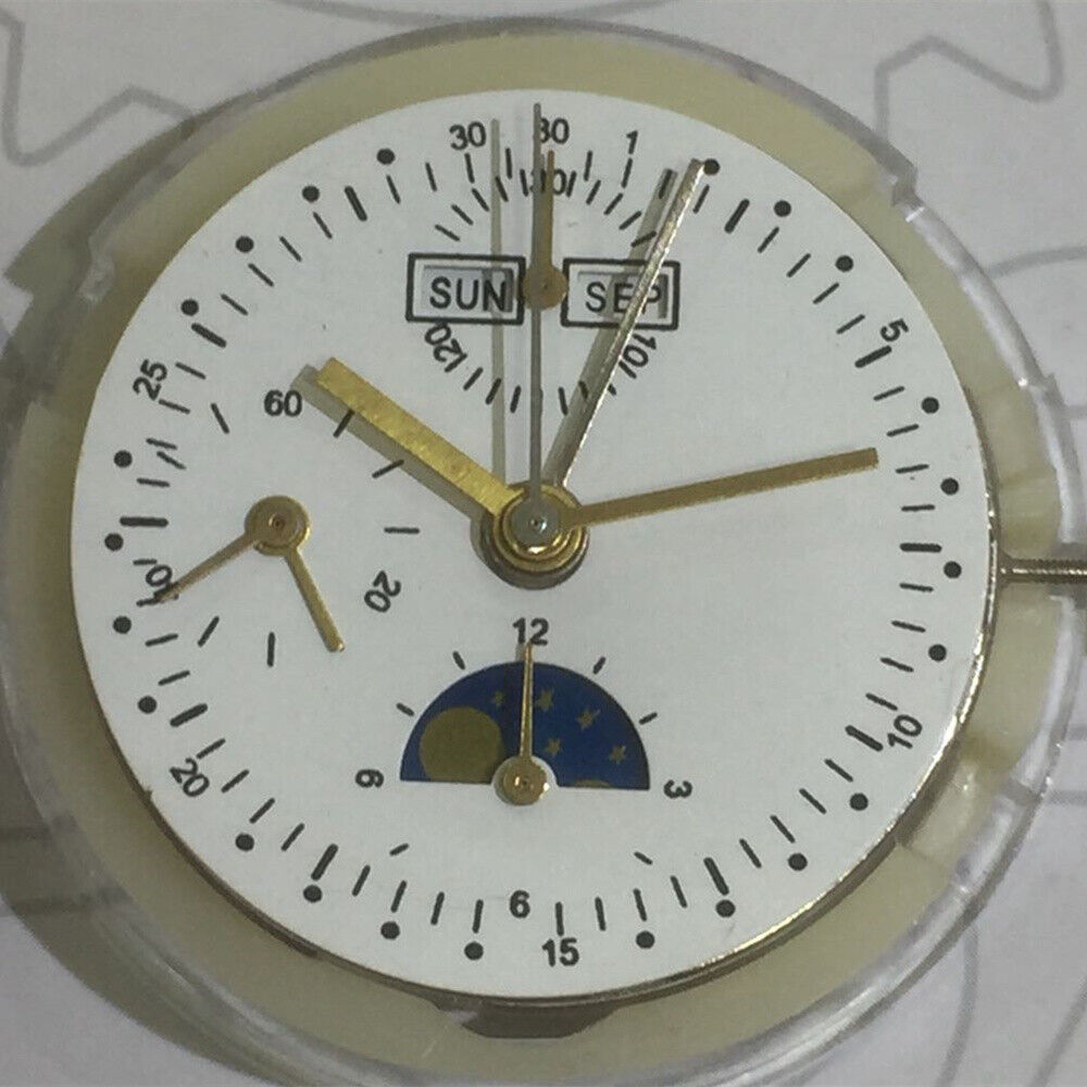 China Made 7750 7751 Automatic Mechanical Movement Small Second@9 Moon Phase@6