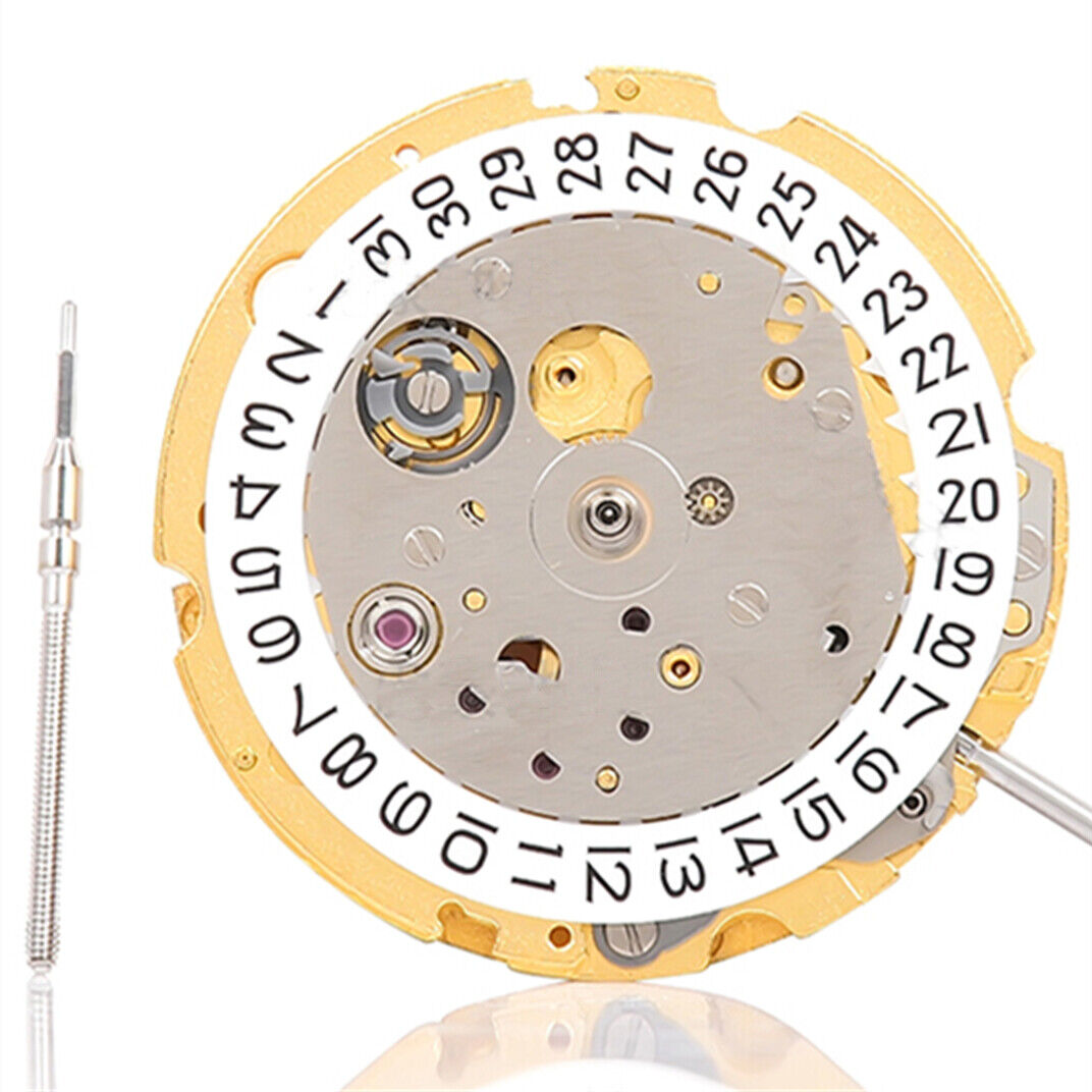 Genuine Golden Miyota Citizen 8200 8215 Single Calendar Mechanical Movement
