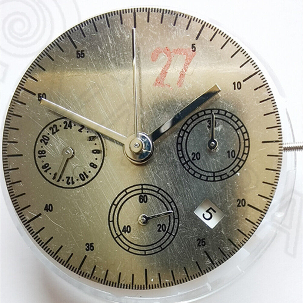 Asian 7750 7753 Mechanical Movement Small Second@6 White Single Calendar At 4.5