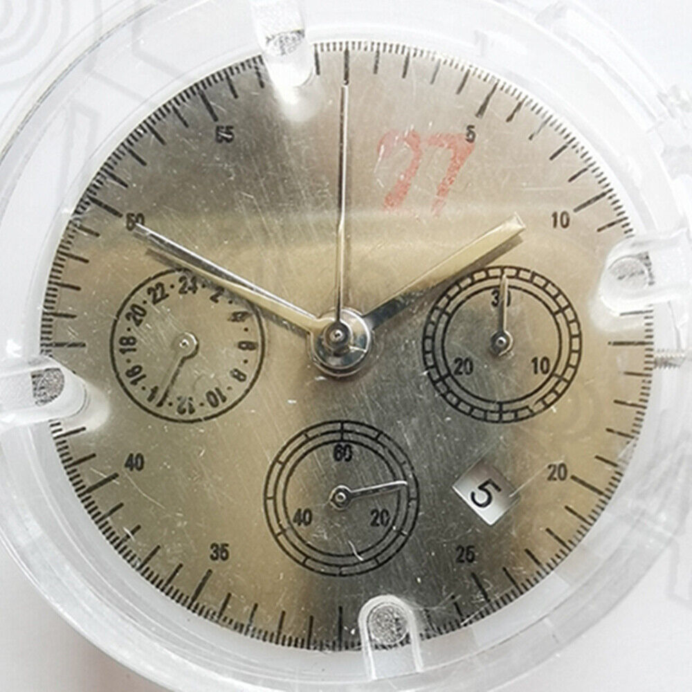 Asian 7750 7753 Mechanical Movement Small Second@6 White Single Calendar At 4.5