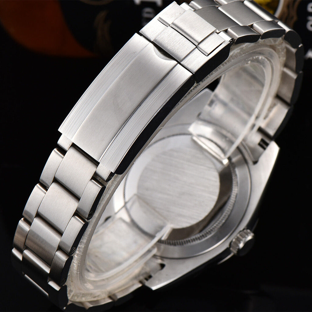 316L 40mm Men Wristwatch Sapphire Glass Waterproof Diving White Dial Silver Nail