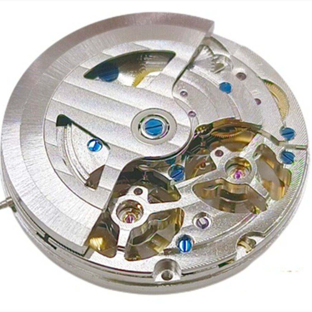 China Made Silver Hollow Automatic Mechanical Movement Double Bare Balance Wheel