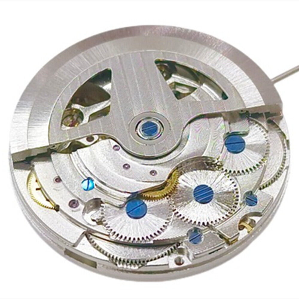 China Made Silver Hollow Automatic Mechanical Movement Double Bare Balance Wheel