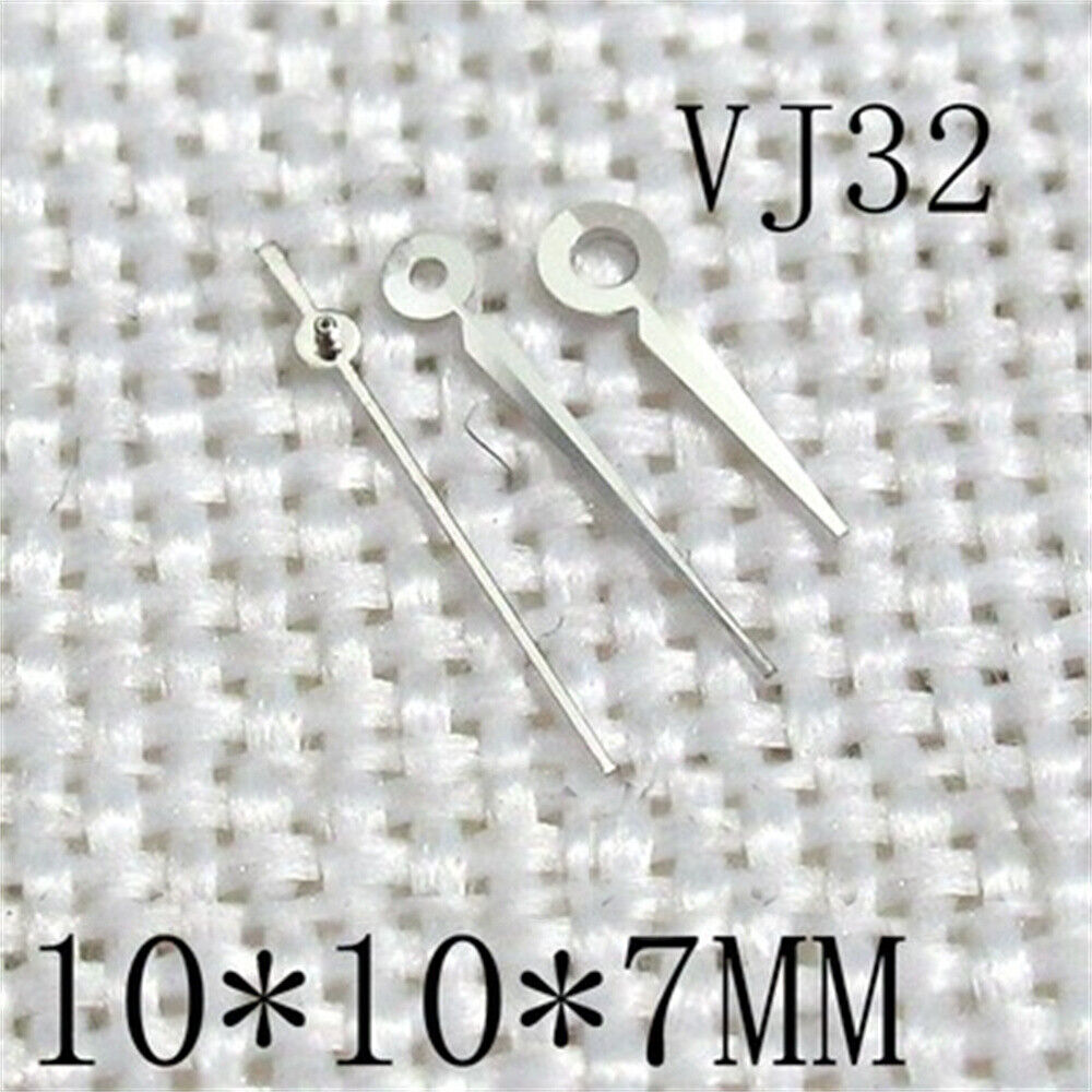 10x10x7mm Silver Trim Pointed 3 Hands Watch Hands for Epson VJ32 Movement