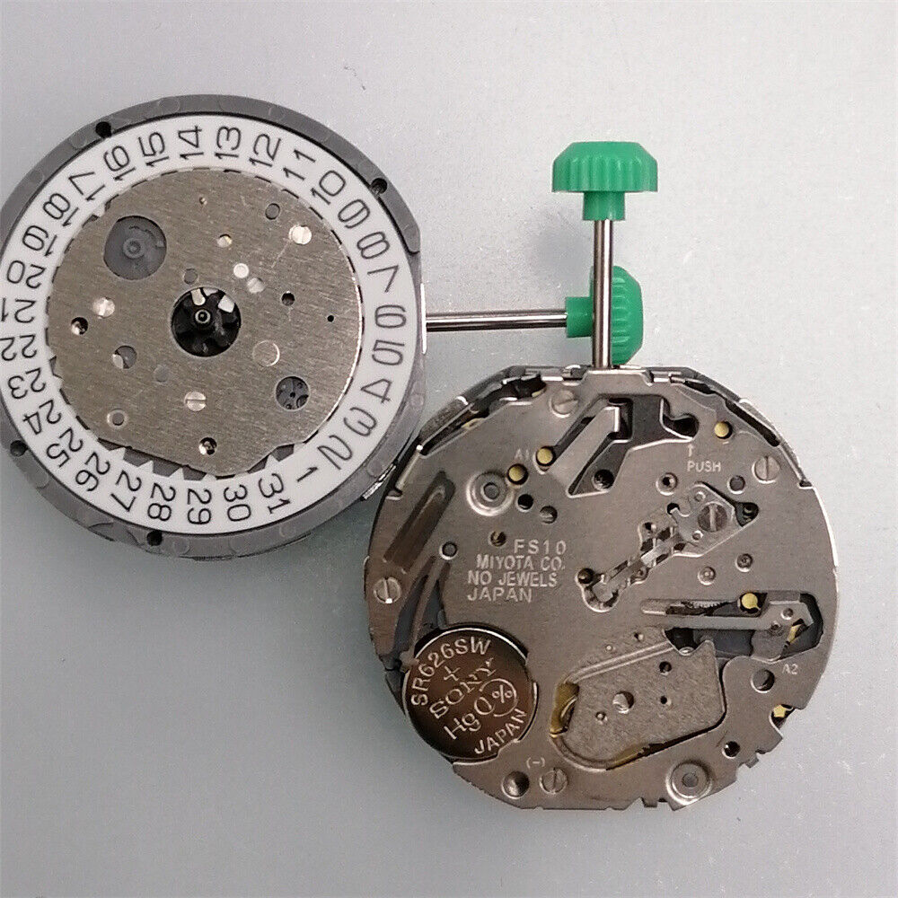 Japan Made Miyota FS10 3 EYES Chronograph Quartz Watch Movement Date At 3