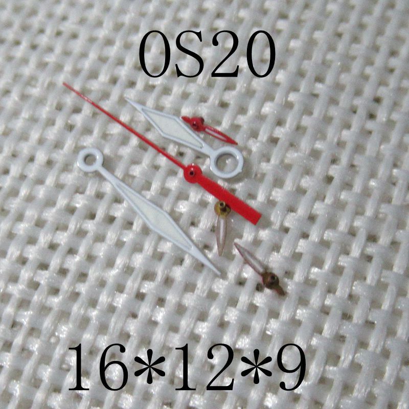 16X12X9mm Red Second Hand Green Lume Watch Hands for Miyota OS20 0S20 Movement