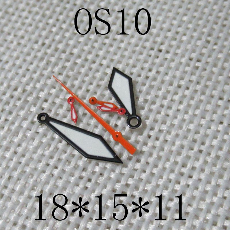 18x15x11mm Black Trim Green Lume Watch Hands for Miyota OS10 0S10 Movement