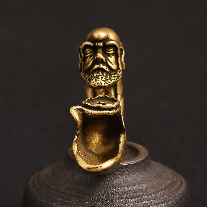 Solid Copper Dharma Agarwood Furnace Trinket Hand Carved Bronze Model Figurines