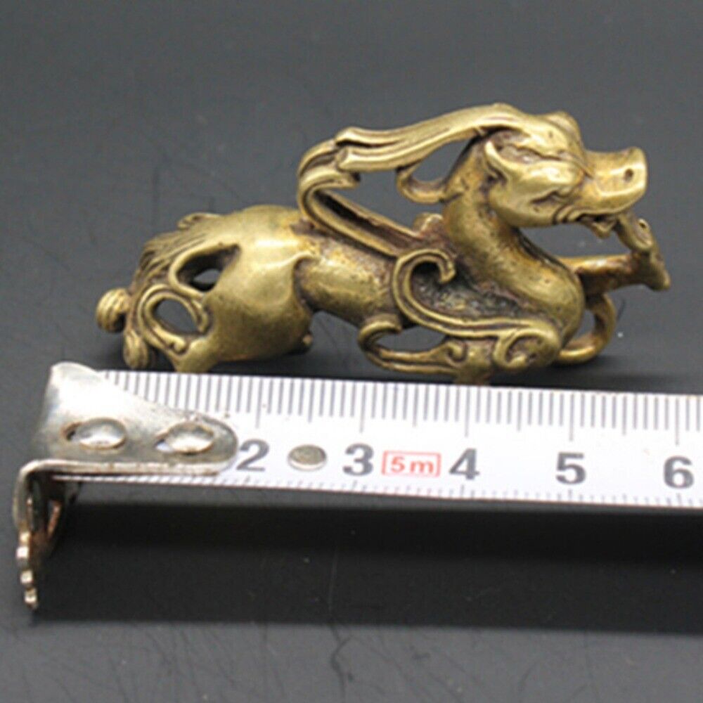 Solid Copper Dragon Trinket Vintage Hand Carved Bronze Model Figurines