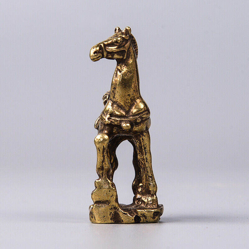 Solid Copper Horse Trinket Vintage Handmade Hand Carved Bronze Model Figurines
