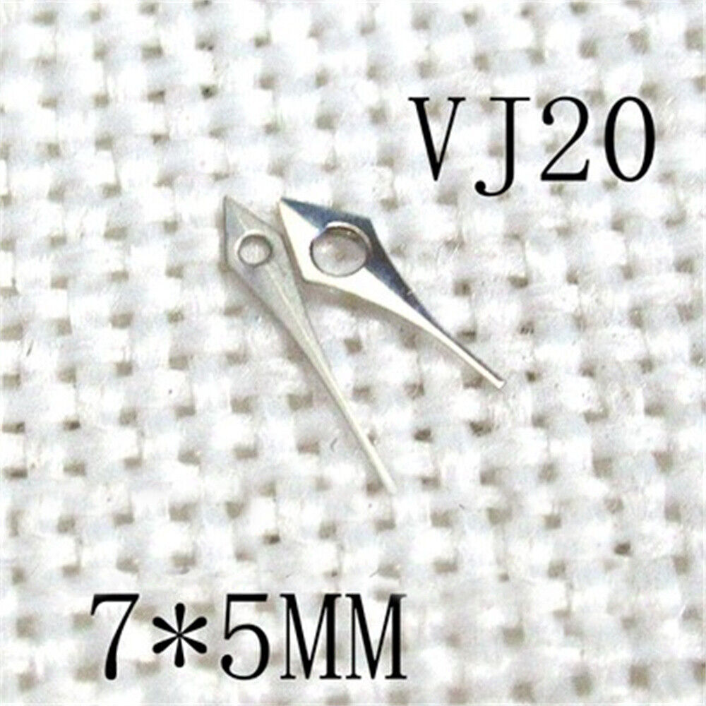 7x5mm Silver No Lume 2 Hands Watch Hands for Hattori Epson TMI VJ20 Movement