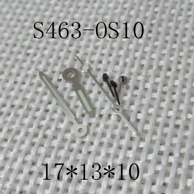17x13x10mm Silver Trim Green Lume Watch Hands for Miyota OS10 0S10 Movement