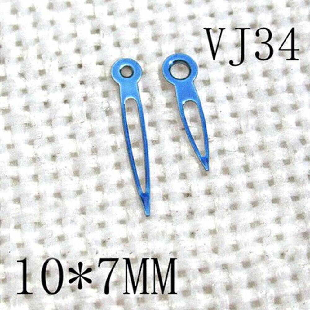10x7mm Blue Plated Hollow 2 Hand Watch Hands for Hattori Epson TMI VJ34 Movement