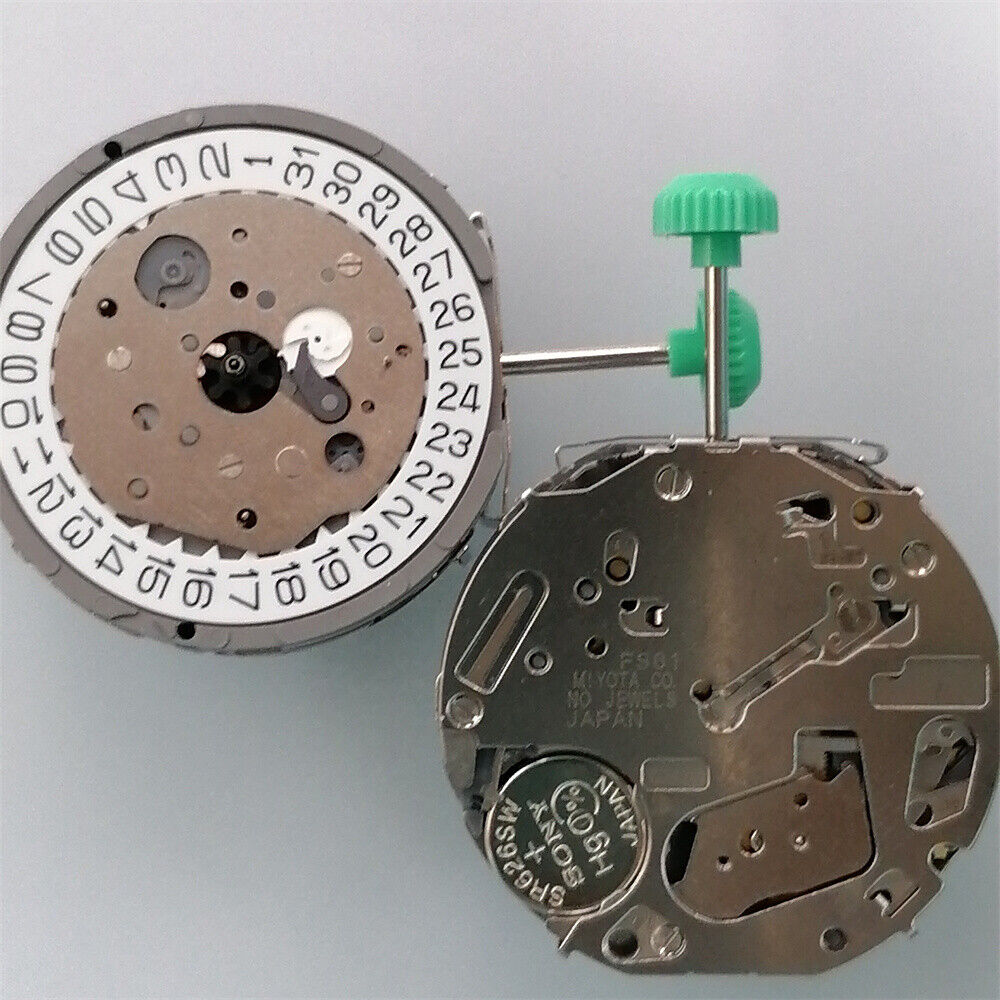 Japan Made Miyota FS61 3 EYES Chronograph Quartz Watch Movement Date At 4