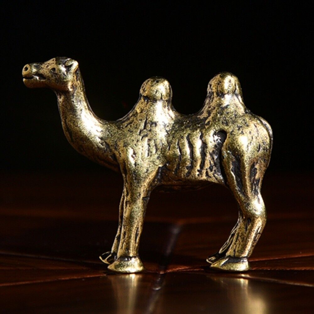 Solid Copper Camel Trinket Vintage Hand Carved Bronze Model Figurines