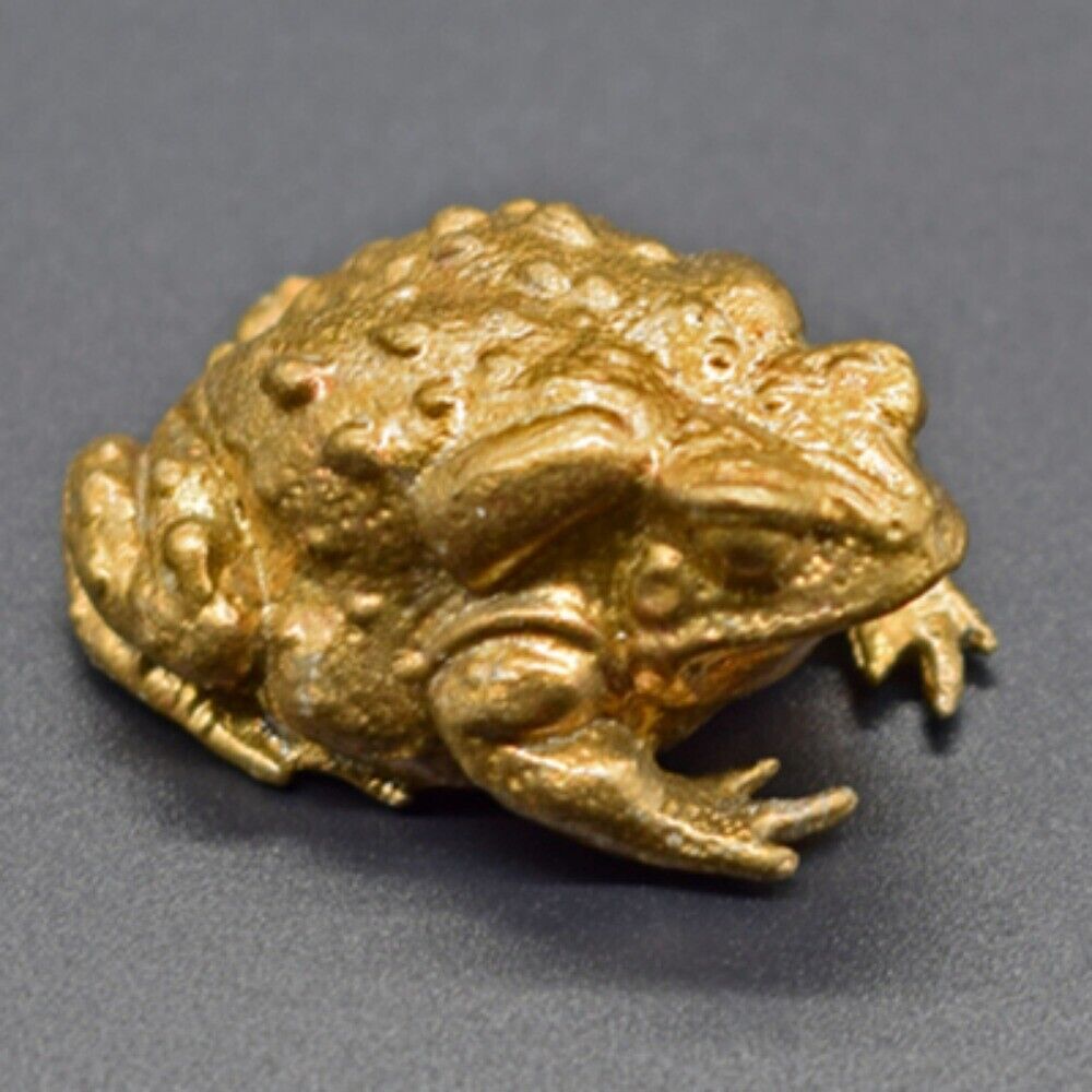 Solid Copper Toad Frog Trinket Vintage Hand Carved Bronze Model Figurines
