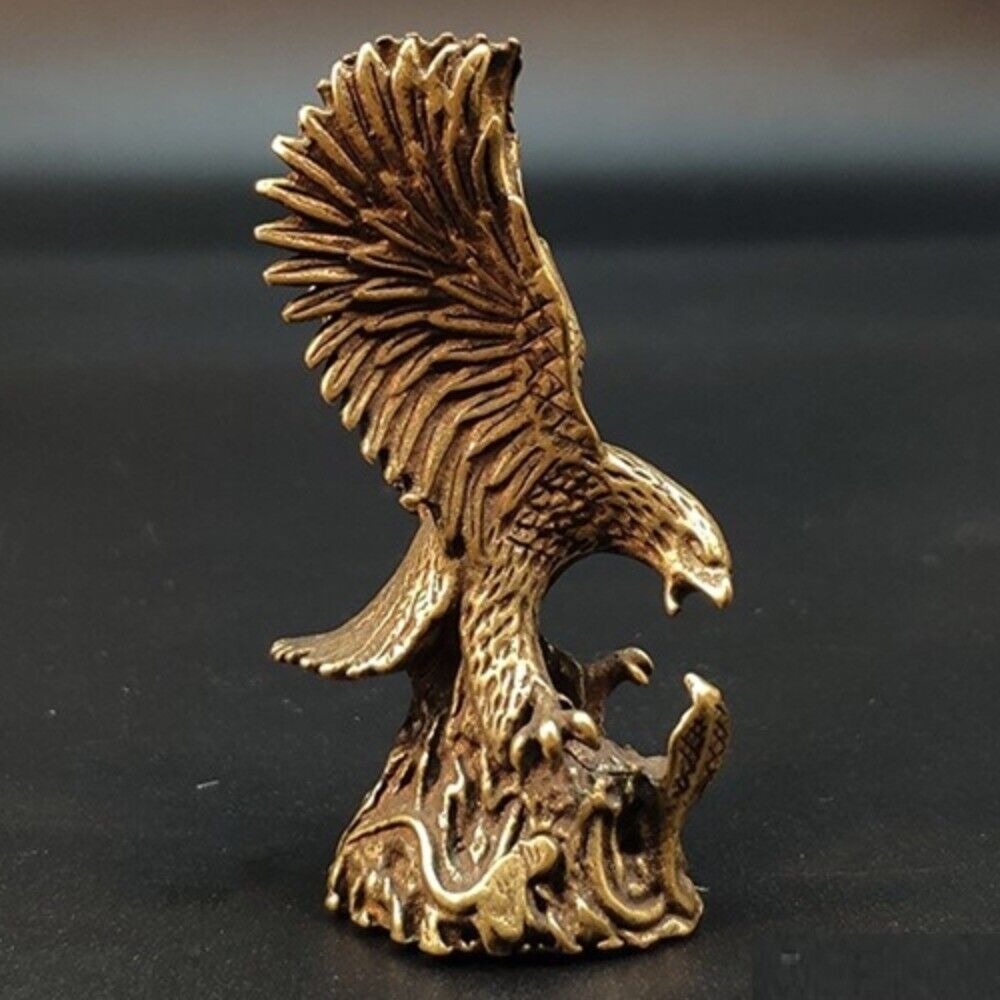 Solid Copper Great Eagle Trinket Hand Carved Bronze Model Figurines