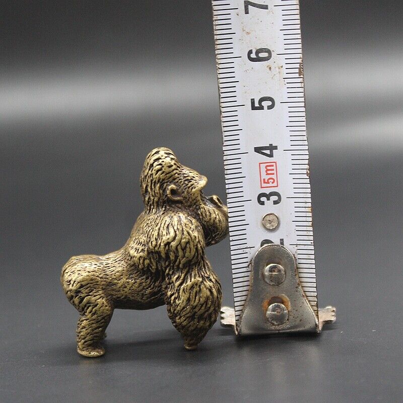 Solid Copper Gorilla Trinket Vintage Handmade Hand Carved Bronze Model Figurines