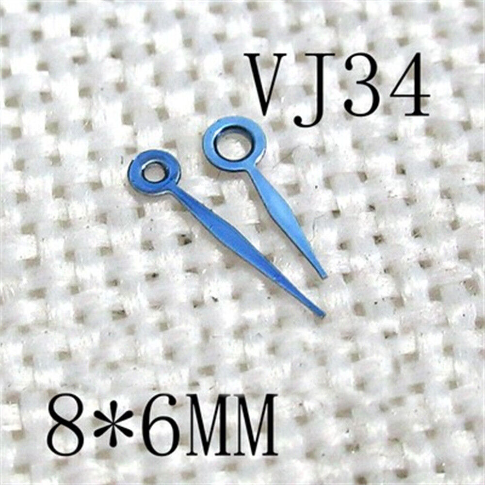 8X6mm Blue Plated 2 Hands Watch Hands for Hattori Epson TMI VJ34 Movement