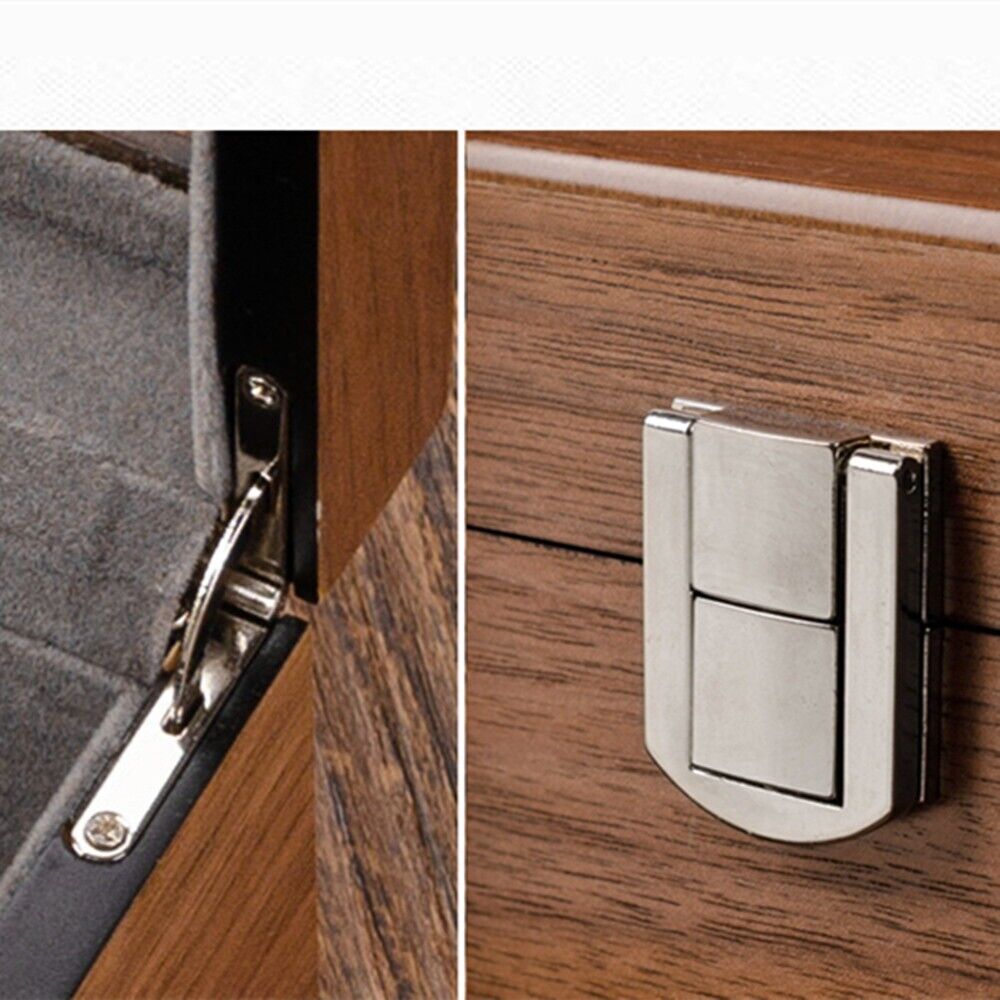 Walnut Wood Watch Box Organizer Case 4 Slots Double Layers Storage Box Display