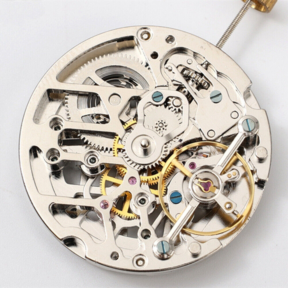 China Made Dandong Silver Hollow Automatic Mechanical Movement Small Second@9