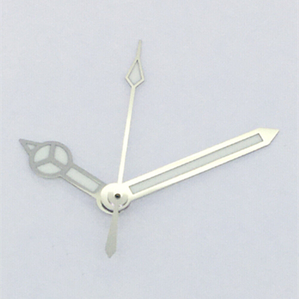 13.5x13x8.75mm Silver Trim Green Luminous Watch Hands for Asian 8215/2813/8205